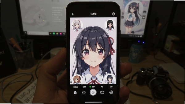 漫改相机手机界面展示二次元动漫头像生成效果